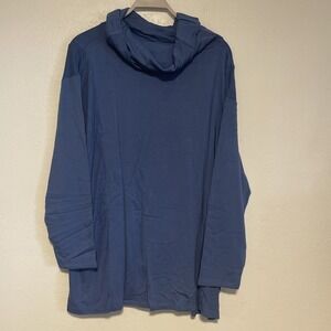 OSO Casuals Baggy Stretch‎ Turtle Neck Long Sleeve Top Warm Size 1X Blue NEW